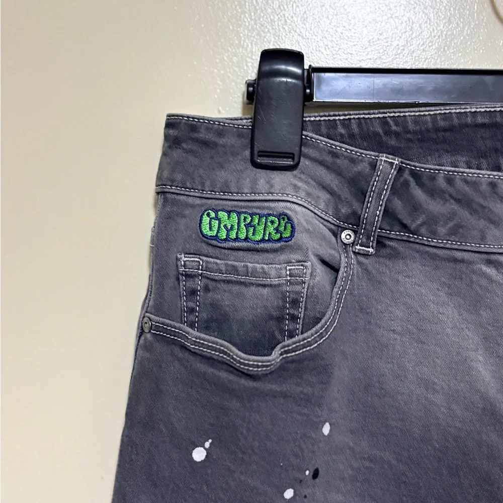 Empyre Tara Splatter Grey Low Rise Denim Skate Jeans - Picture 6 of 9